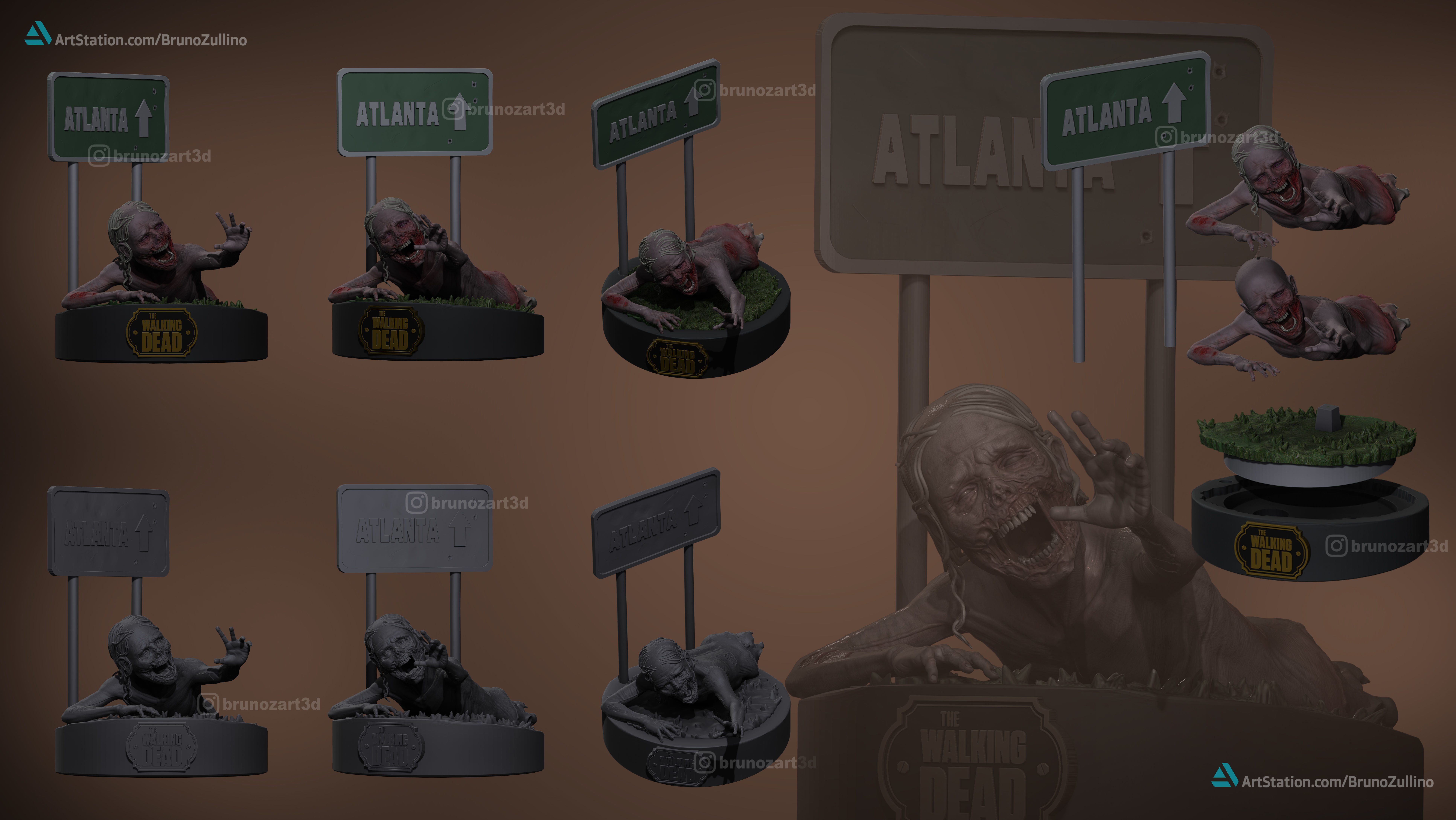 Zombie The walking Dead 3D print model_3