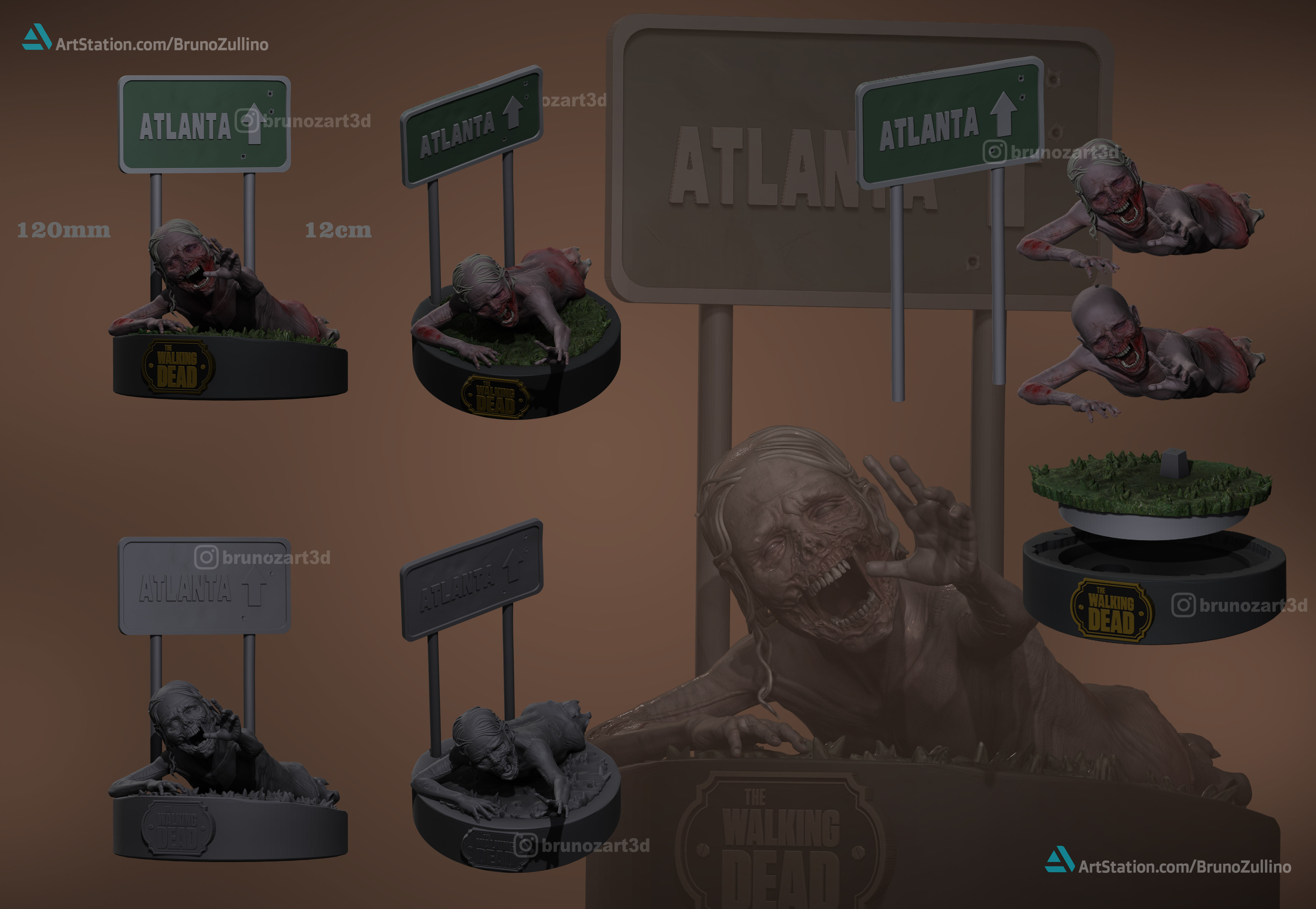 Zombie The walking Dead 3D print model_4