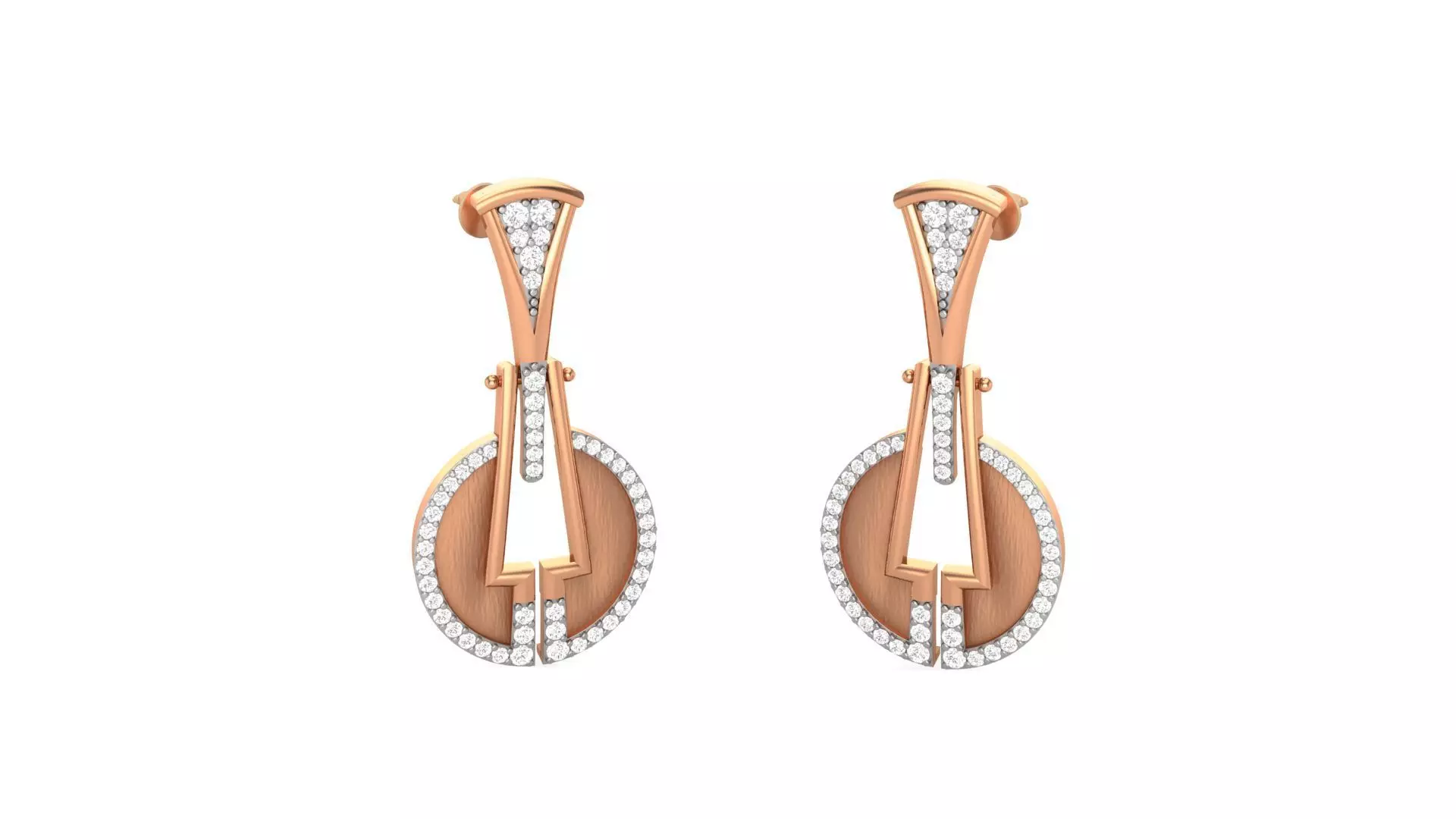 Light weight Diamond Drops Earrings 3dm stl renders 3D print model