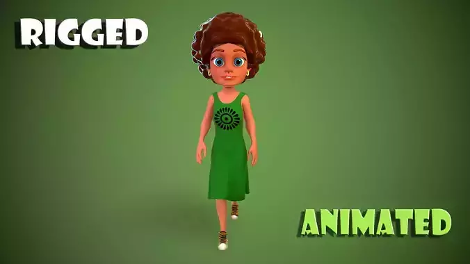 cartoon african girl