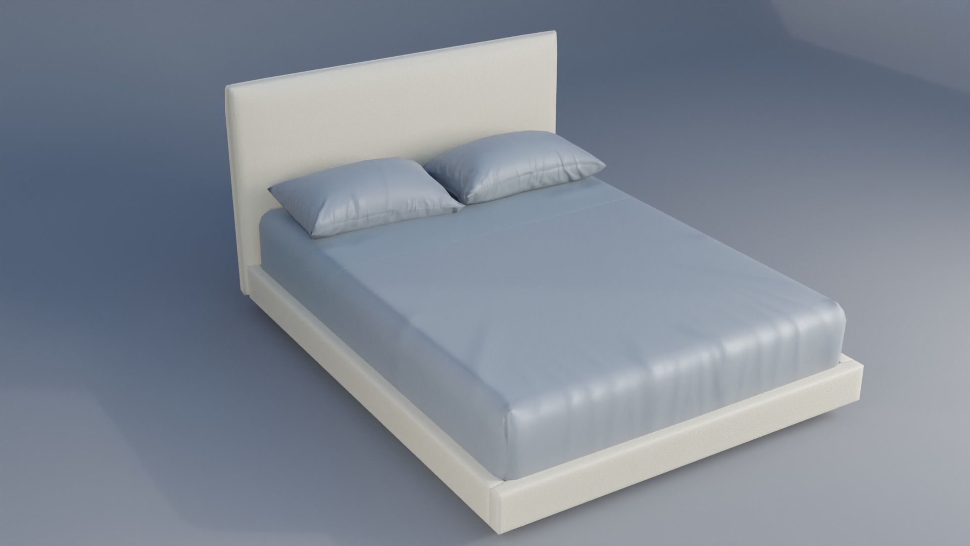 Bed for interior Low-poly 3D model_1