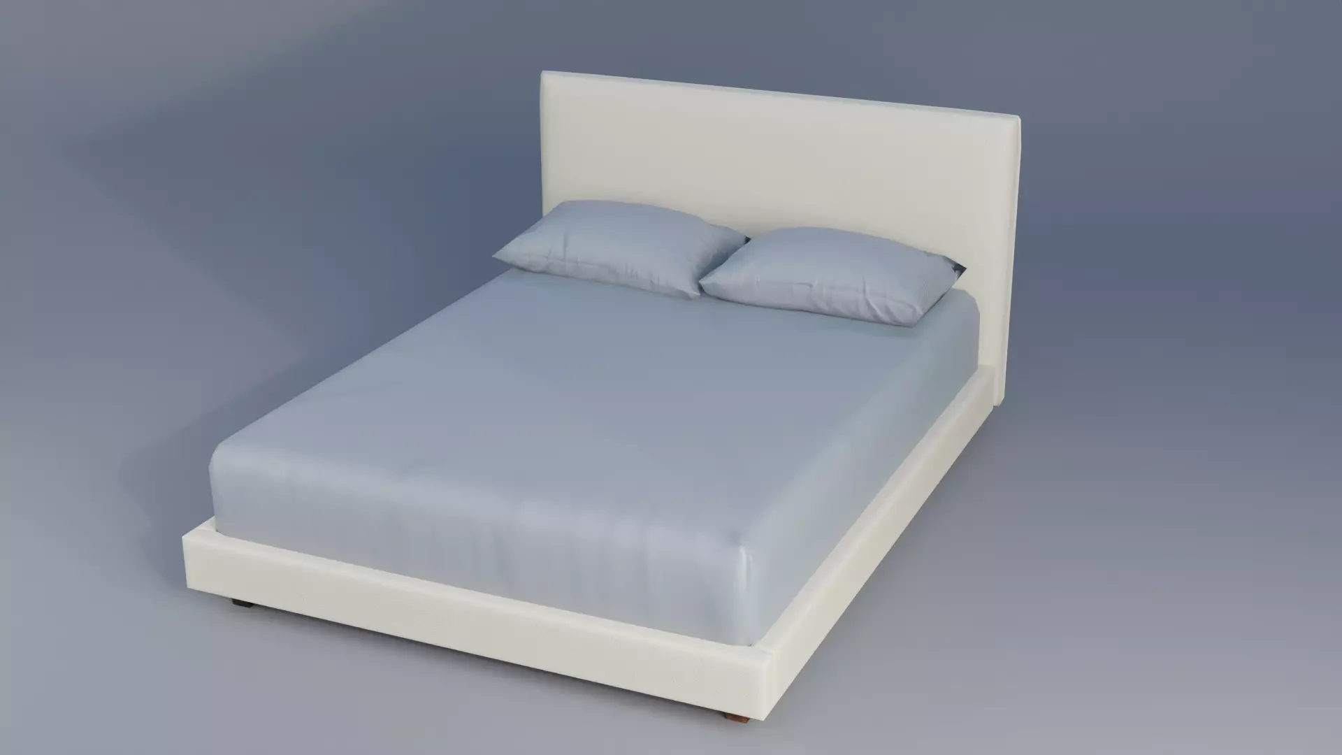 Bed for interior Low-poly 3D model_0