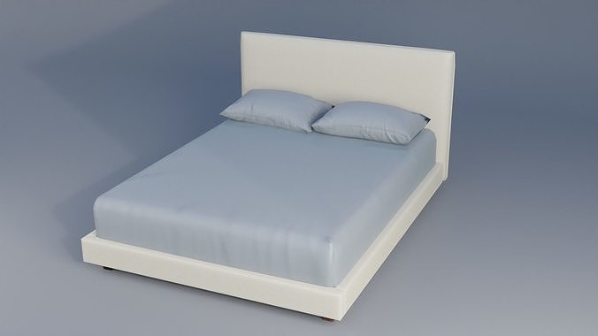 Bed for interior Low-poly 3D model