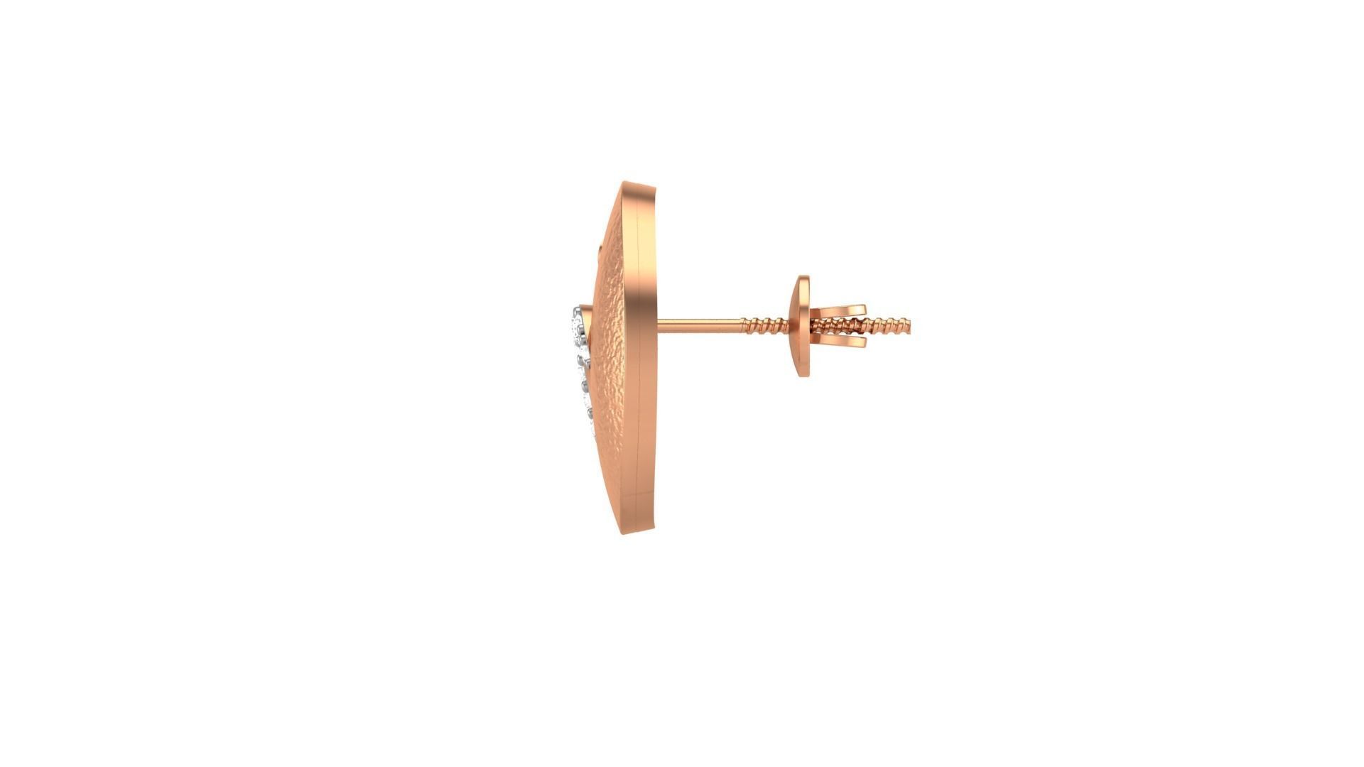 Light weight Diamond Studs Earrings 3dm stl renders 3D print model_2