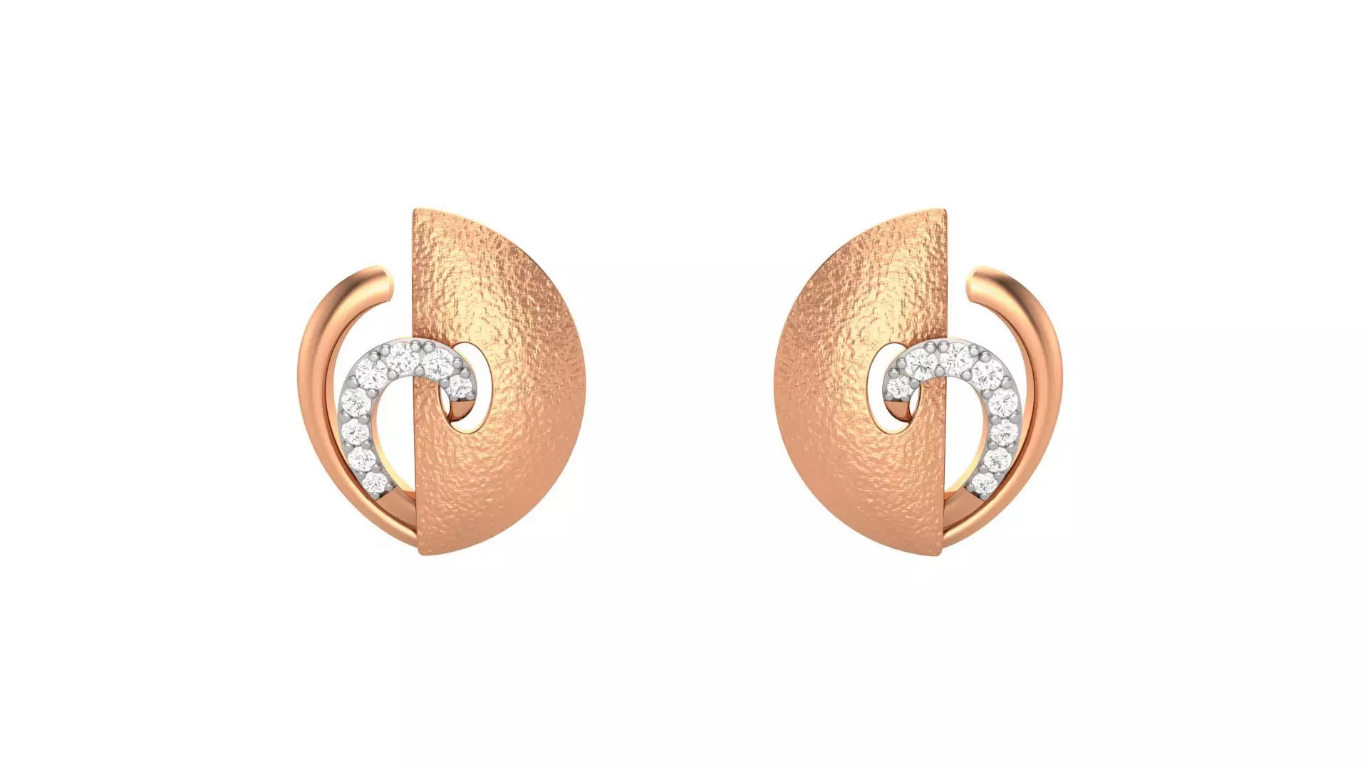 Light weight Diamond Studs Earrings 3dm stl renders 3D print model_0
