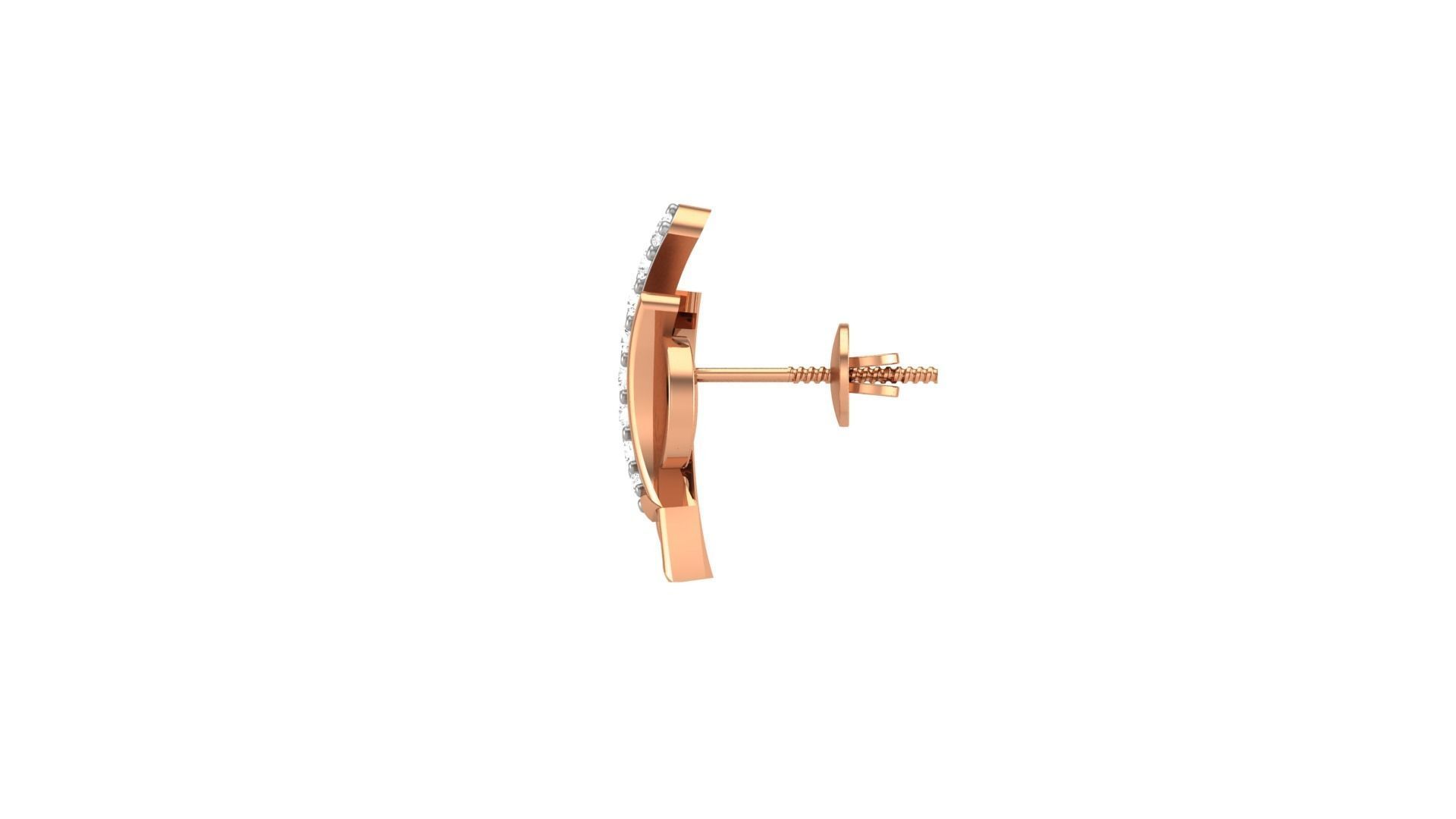 Light weight Diamond Studs Earrings 3dm stl renders 3D print model_2