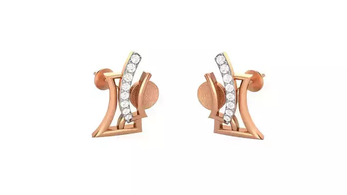 Light weight Diamond Studs Earrings 3dm stl renders 3D print model Light weight Diamond Studs Earrings 3dm stl renders 3D print model