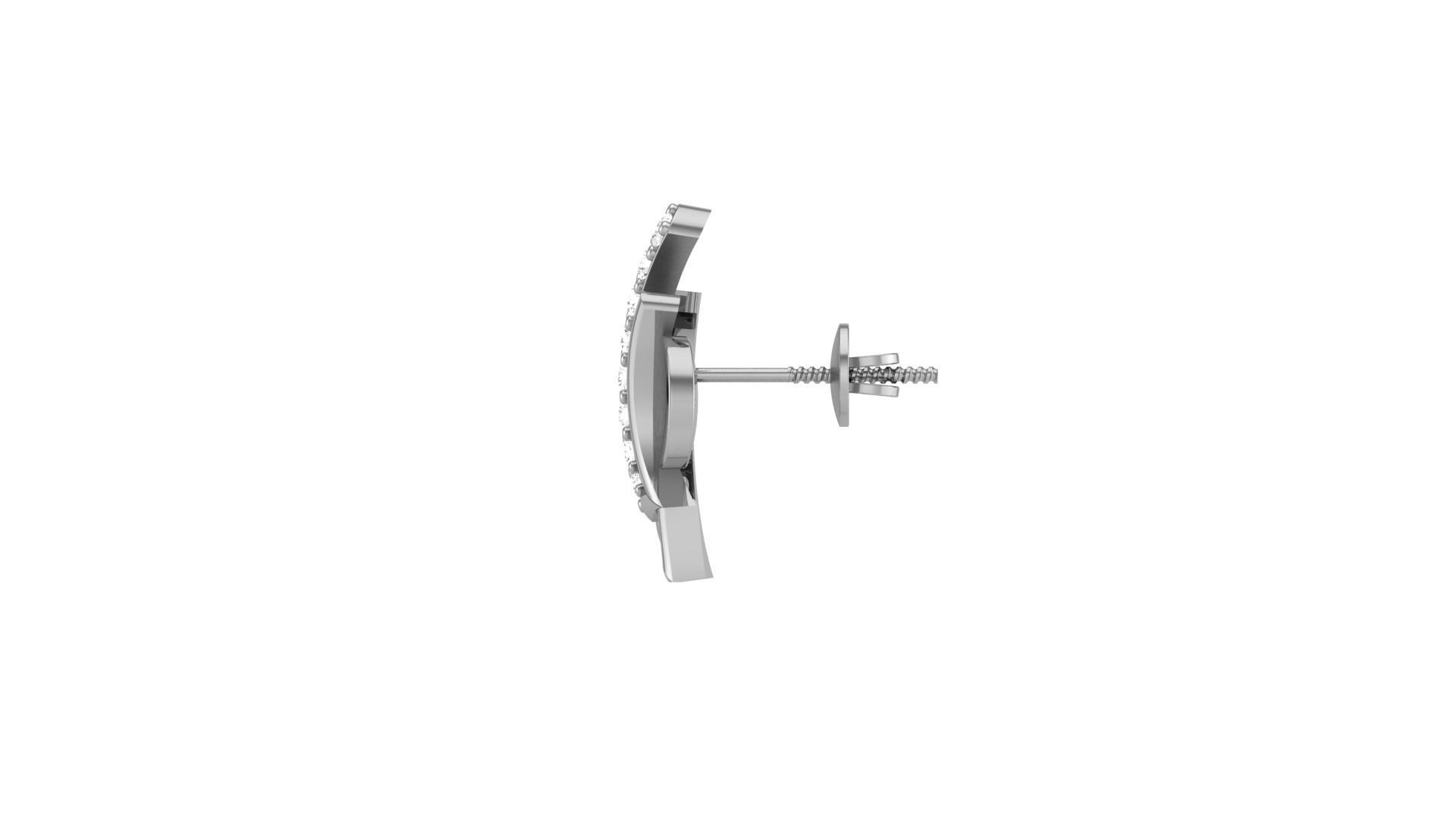 Light weight Diamond Studs Earrings 3dm stl renders 3D print model_9