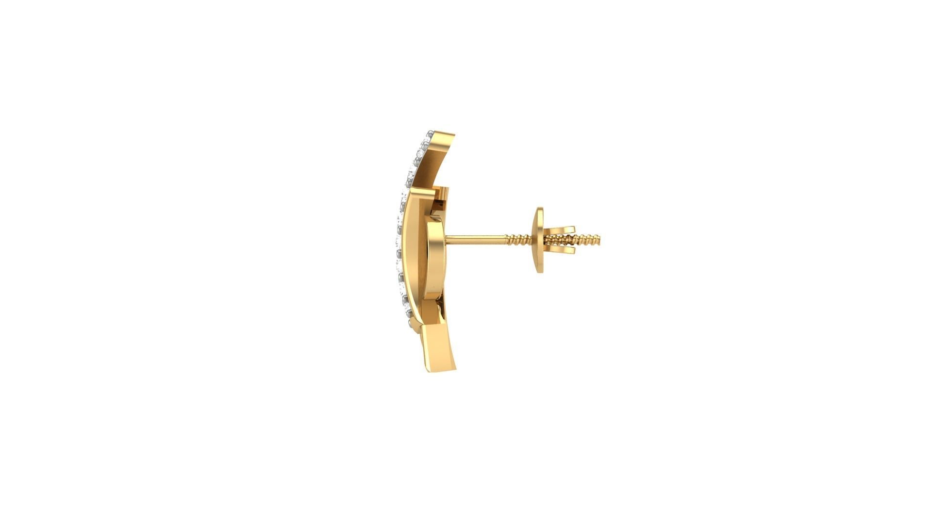 Light weight Diamond Studs Earrings 3dm stl renders 3D print model_6