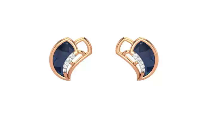 Small Dagger Light weight Diamond Studs Earrings 3dm stl renders