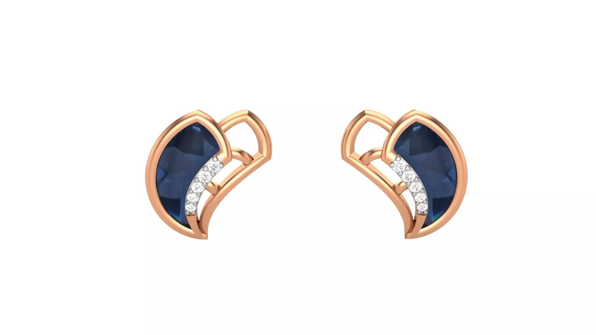 Small Dagger Light weight Diamond Studs Earrings 3dm stl renders 3D print model_0