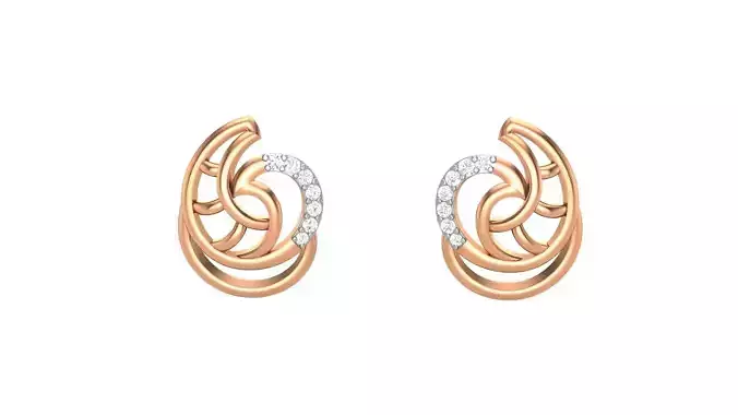 Leaves Light weight Diamond Studs Earrings 3dm stl renders 3D print model Leaves Light weight Diamond Studs Earrings 3dm stl renders 3D print model