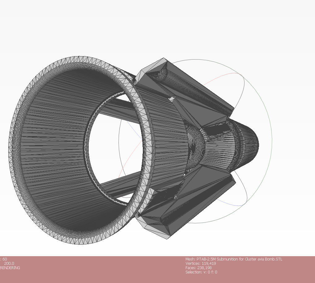 PTAB 2 5M Submunition for cluster avia bomb Moulage 3Dprintable  3D model_11