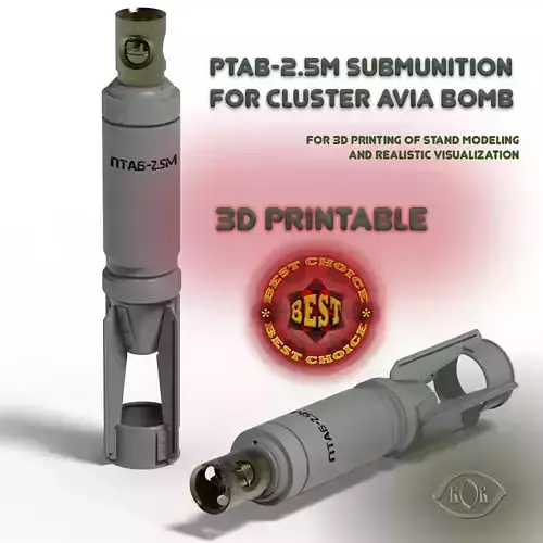 PTAB 2 5M Submunition for cluster avia bomb Moulage 3Dprintable  3D model