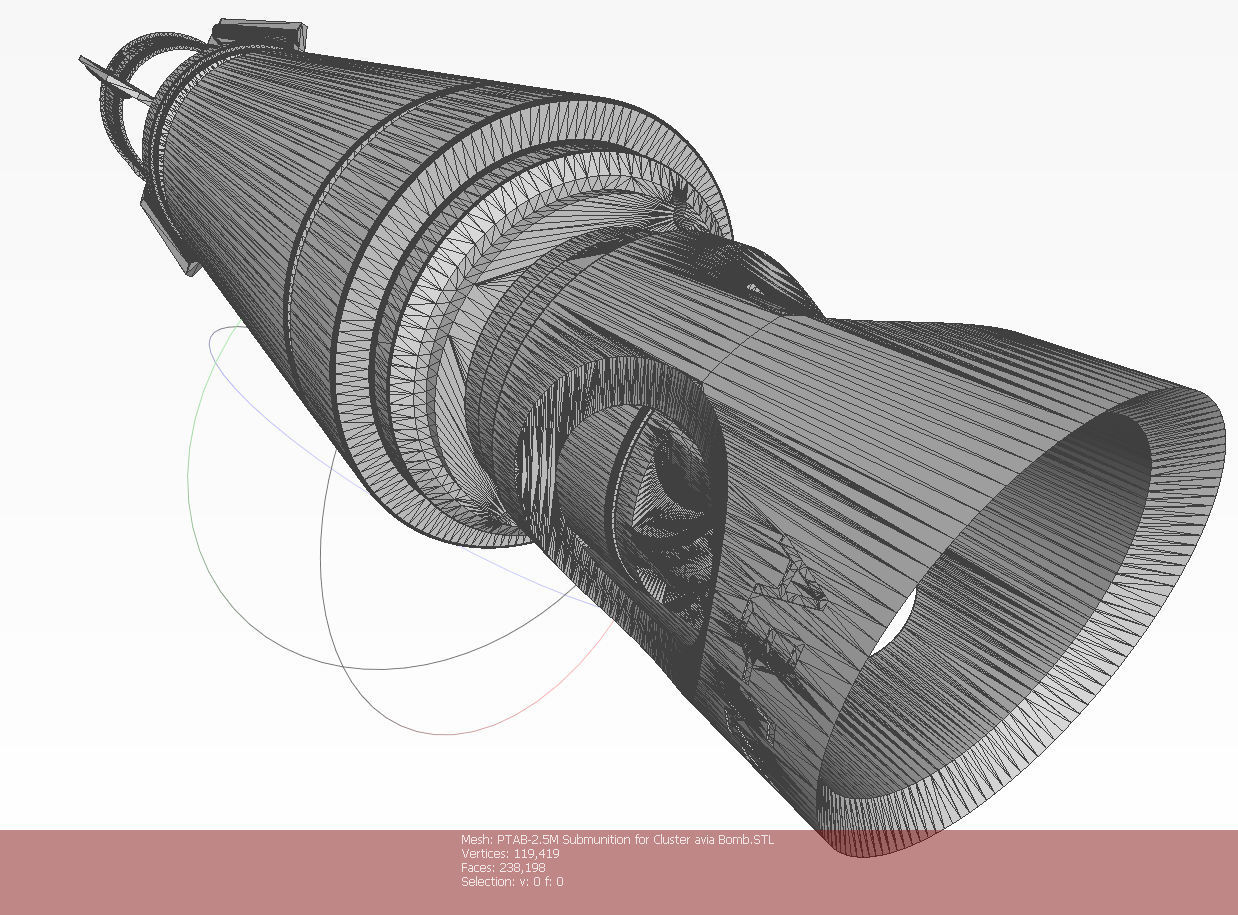 PTAB 2 5M Submunition for cluster avia bomb Moulage 3Dprintable  3D model_10