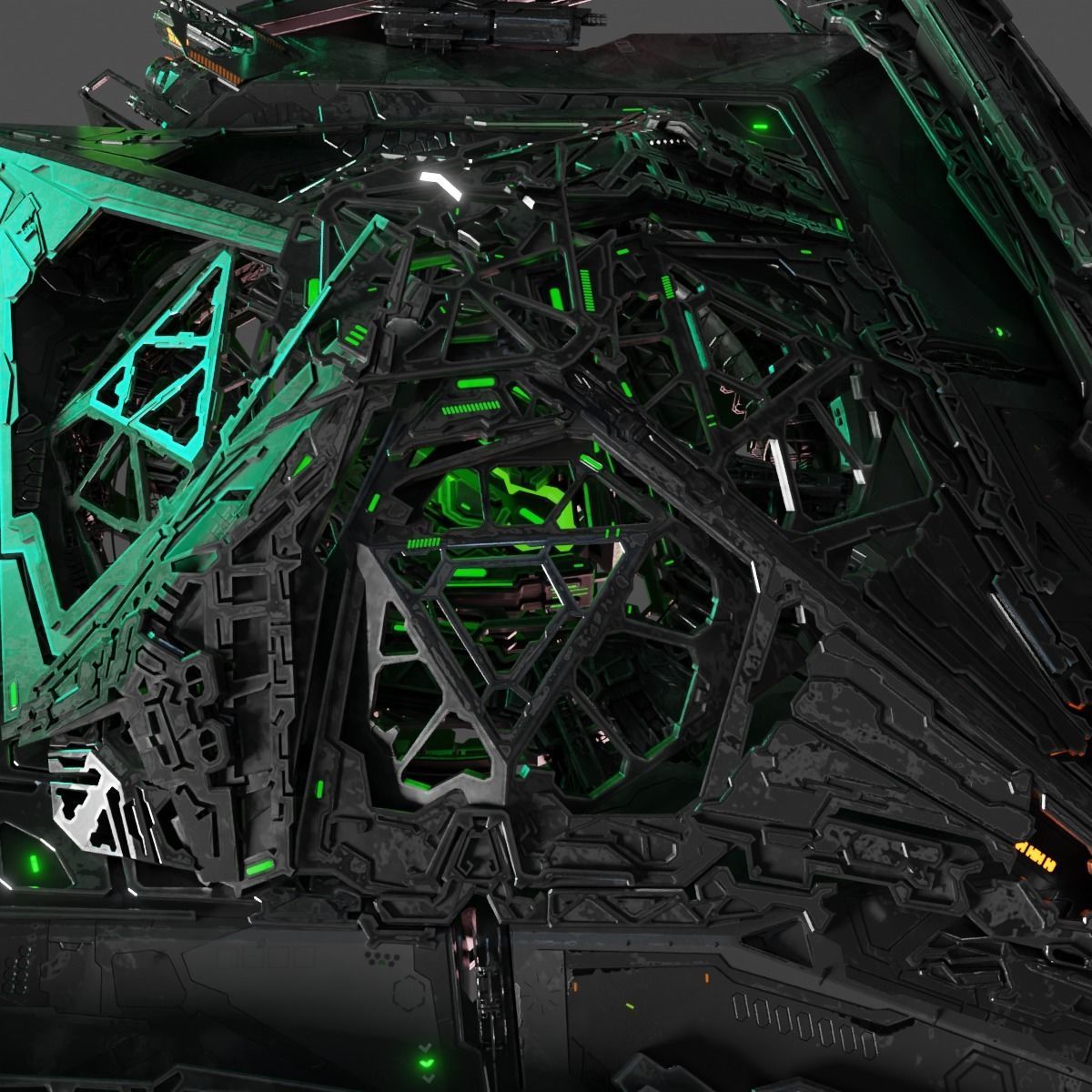 Large Alien Spacecraft 3D model_8