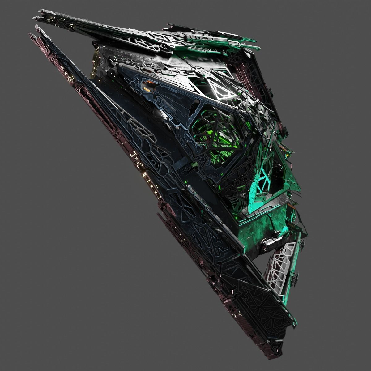 Large Alien Spacecraft 3D model_6