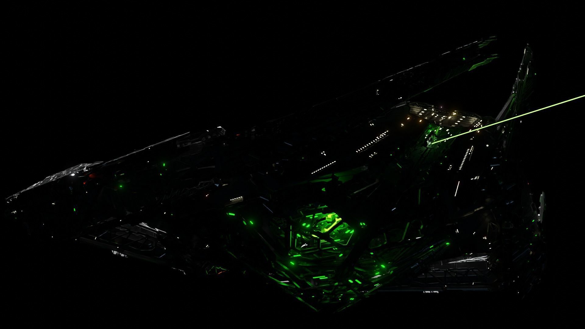 Large Alien Spacecraft 3D model_2