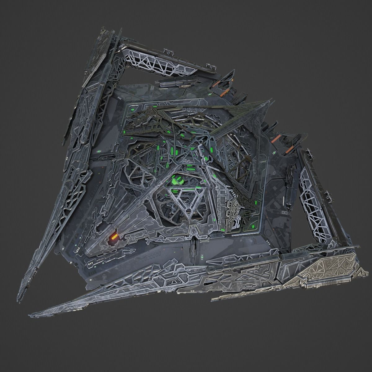 Large Alien Spacecraft 3D model_12