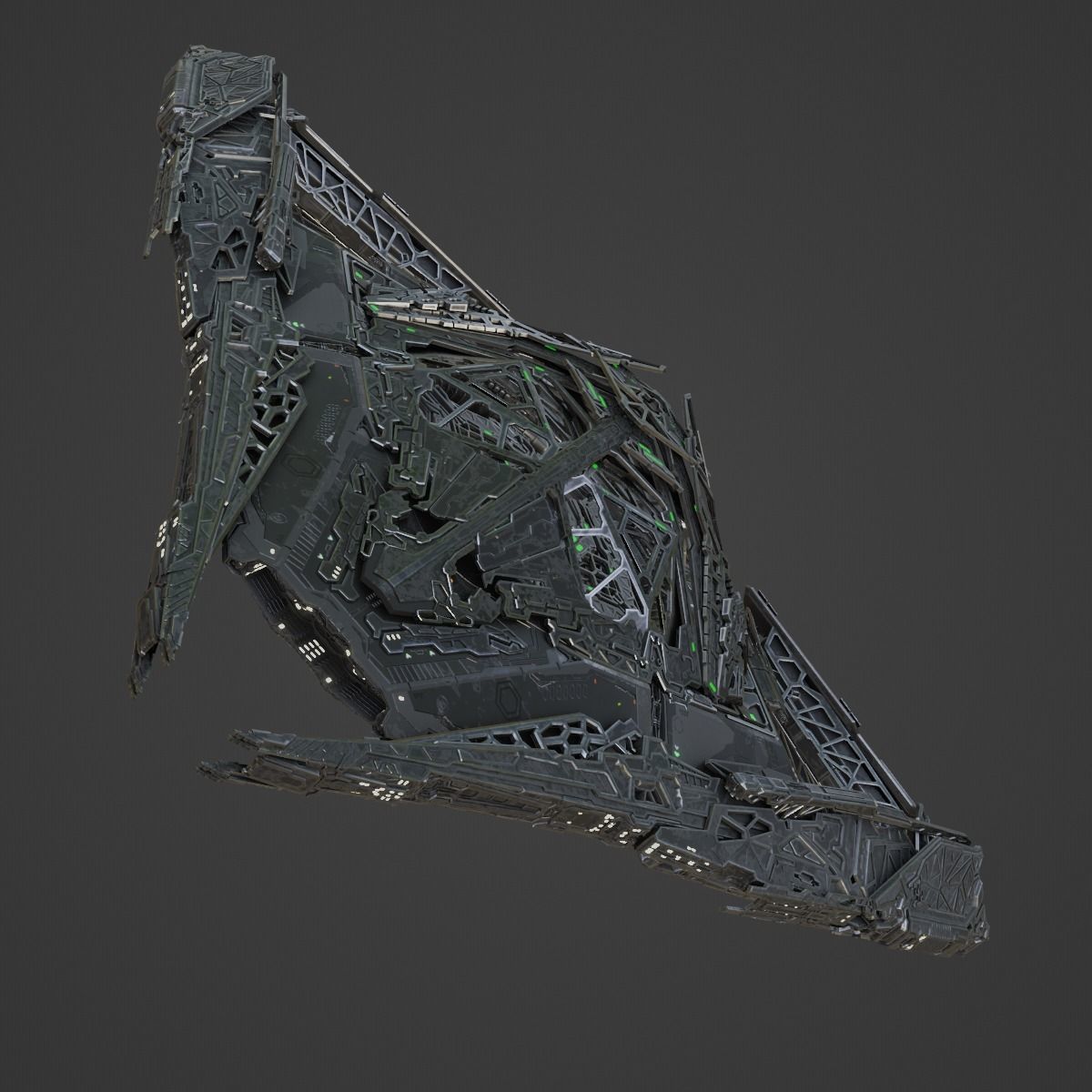 Large Alien Spacecraft 3D model_13