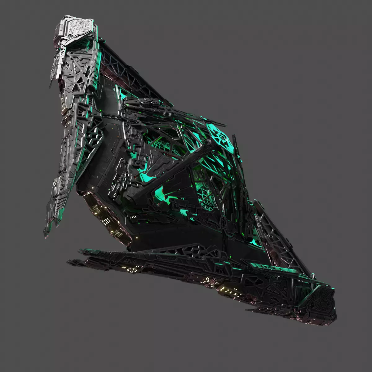 Large Alien Spacecraft 3D model_0