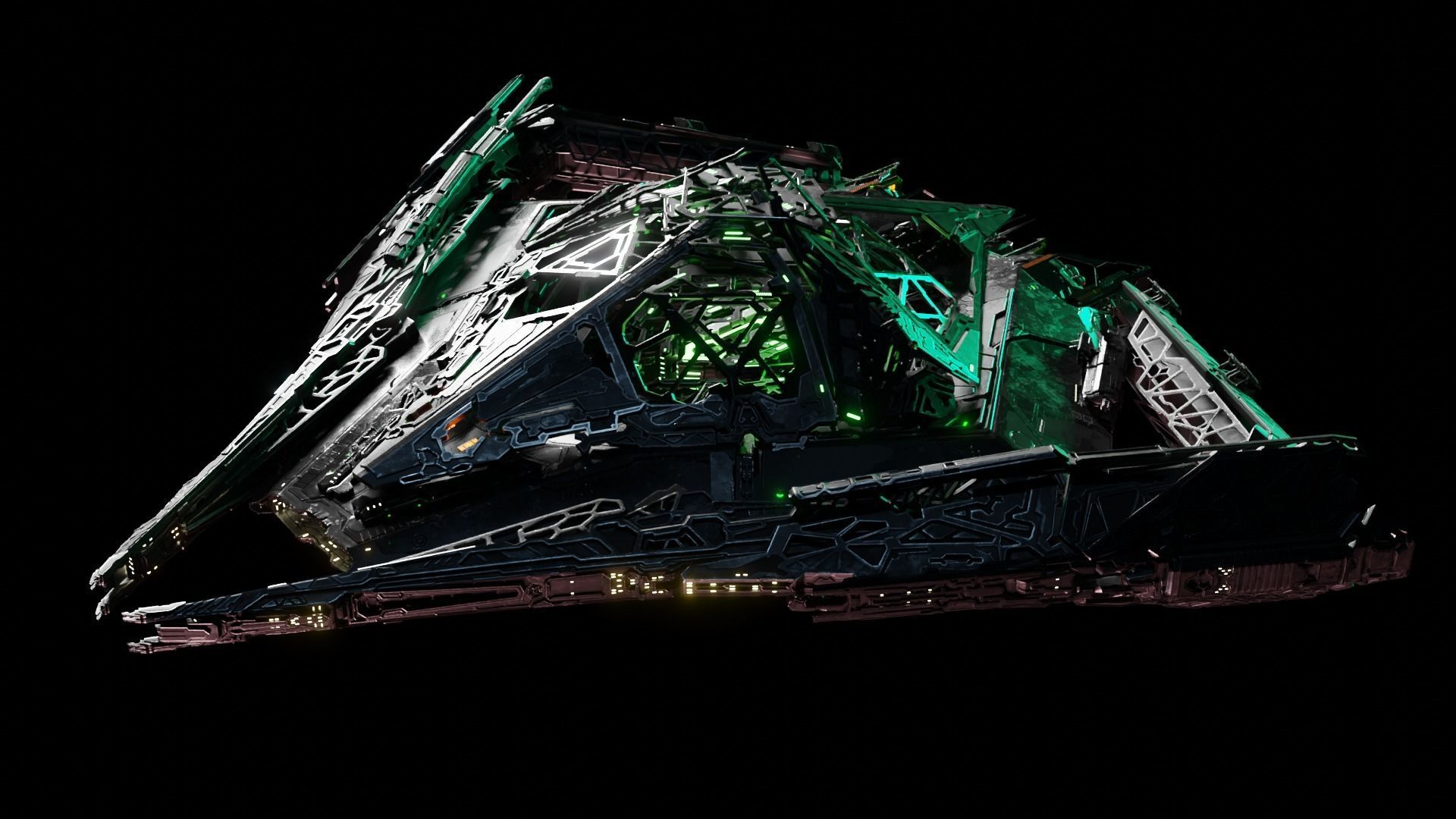 Large Alien Spacecraft 3D model_4