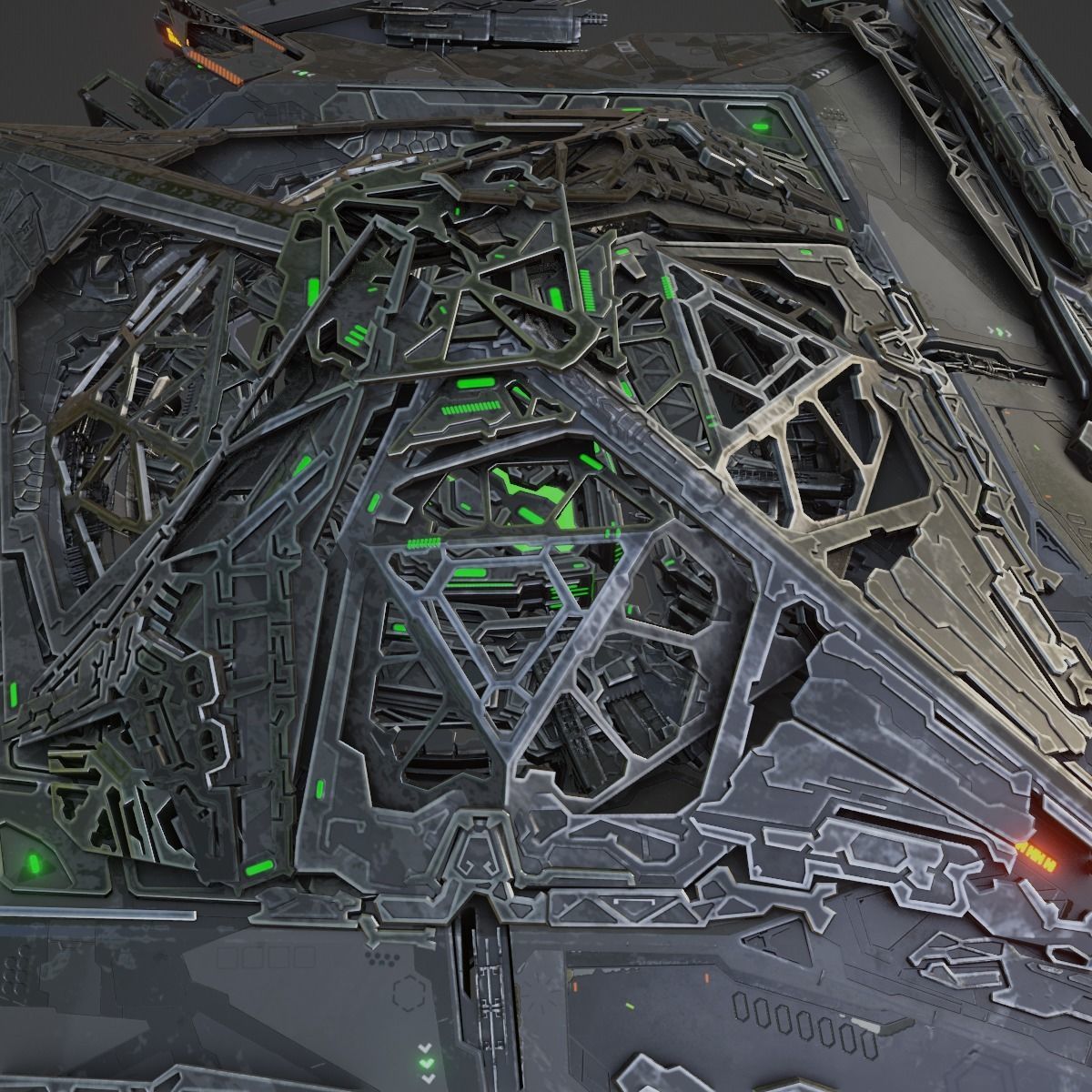 Large Alien Spacecraft 3D model_16