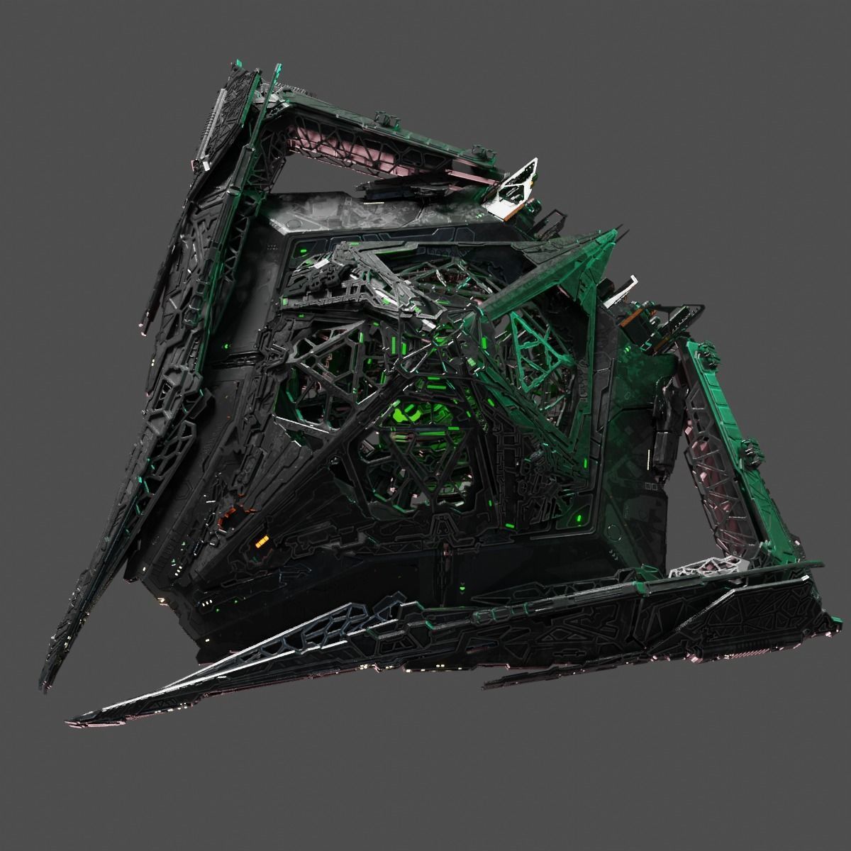 Large Alien Spacecraft 3D model_5