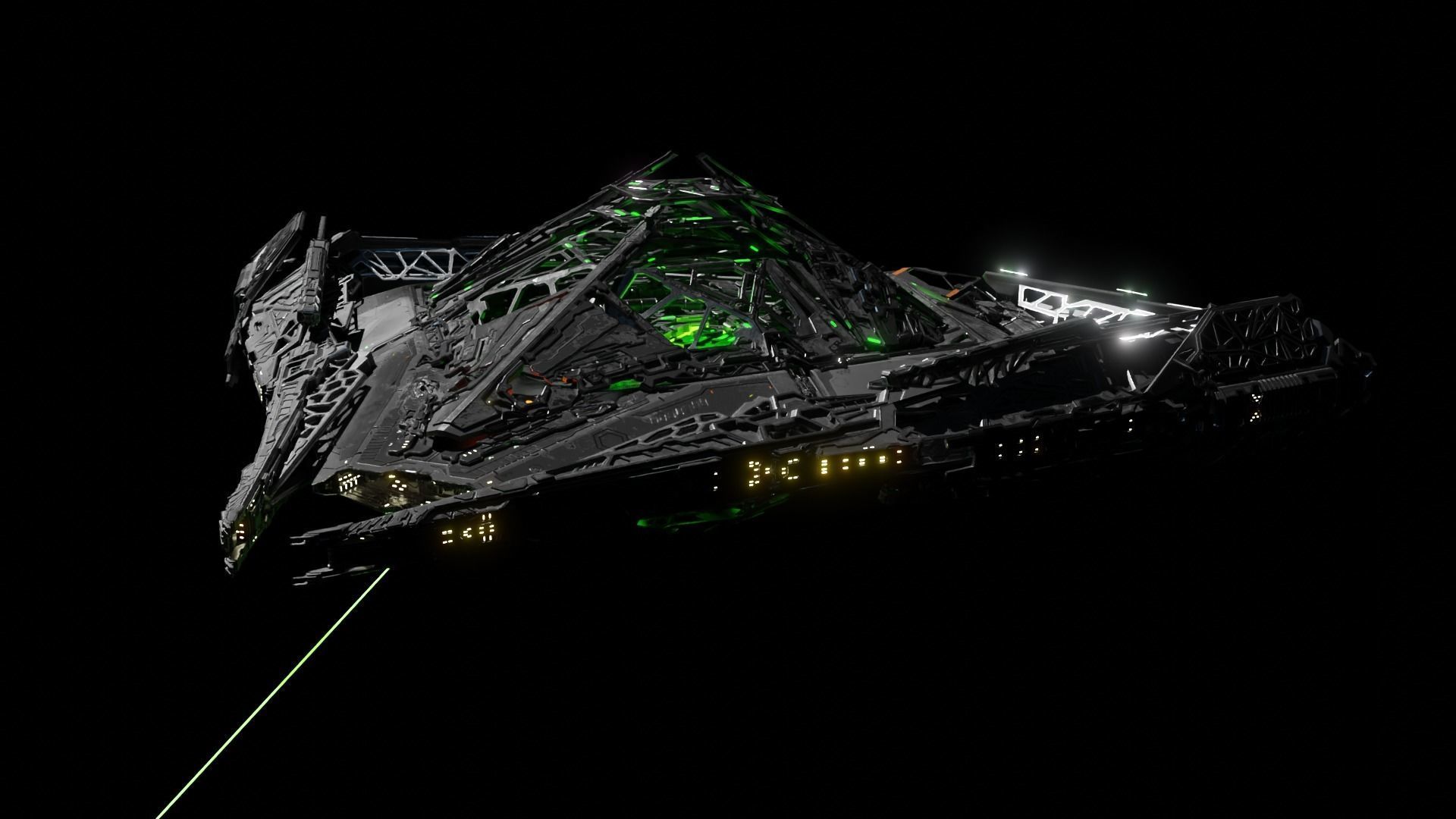 Large Alien Spacecraft 3D model_3