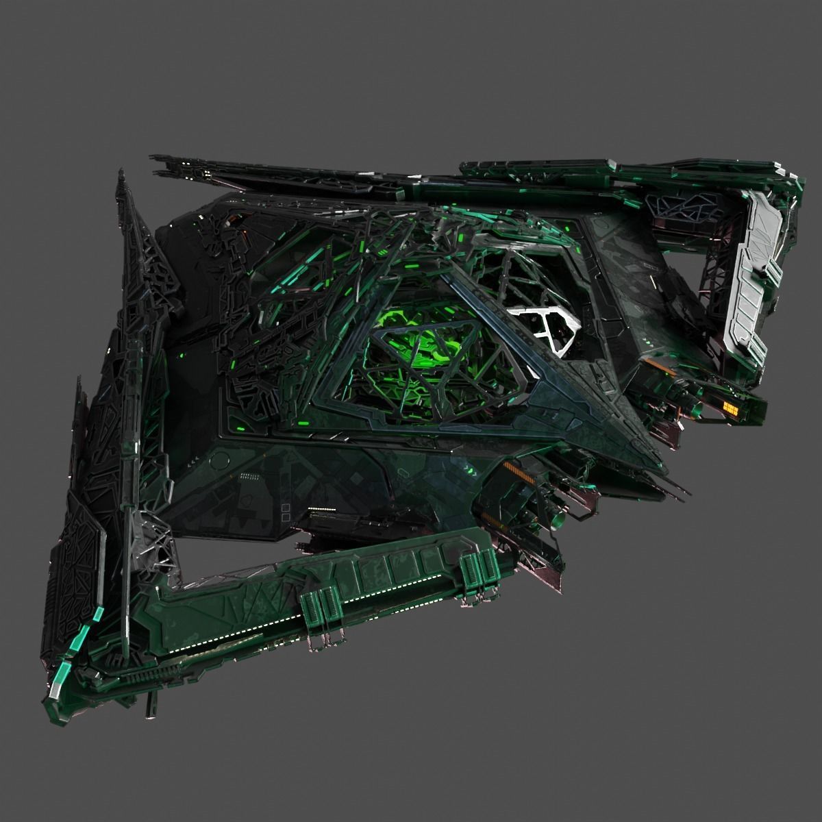 Large Alien Spacecraft 3D model_7