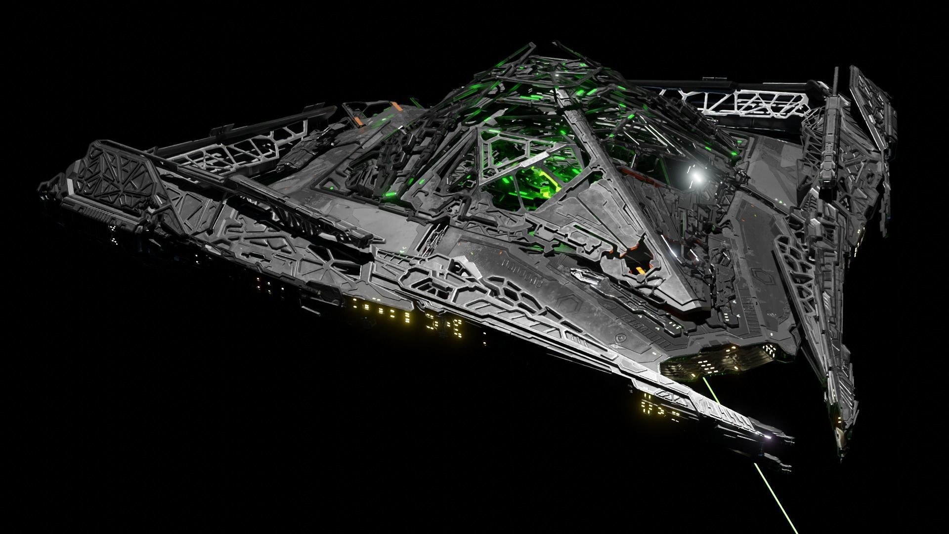 Large Alien Spacecraft 3D model_1