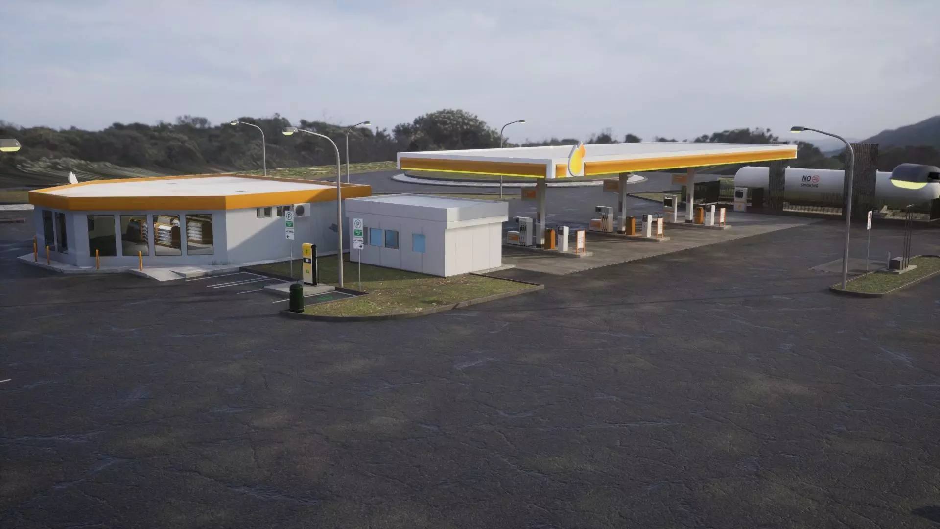 Gas Station - Unreal project 3D model_0