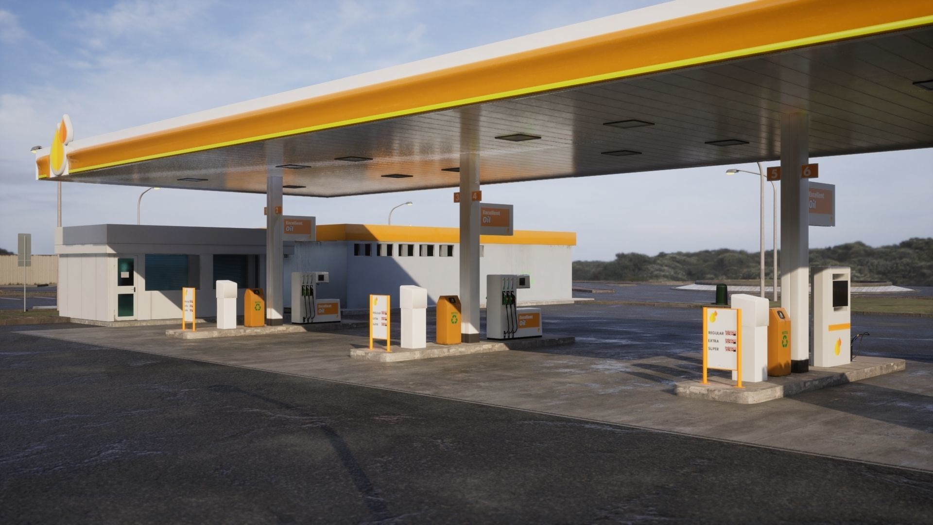 Gas Station - Unreal project 3D model_3