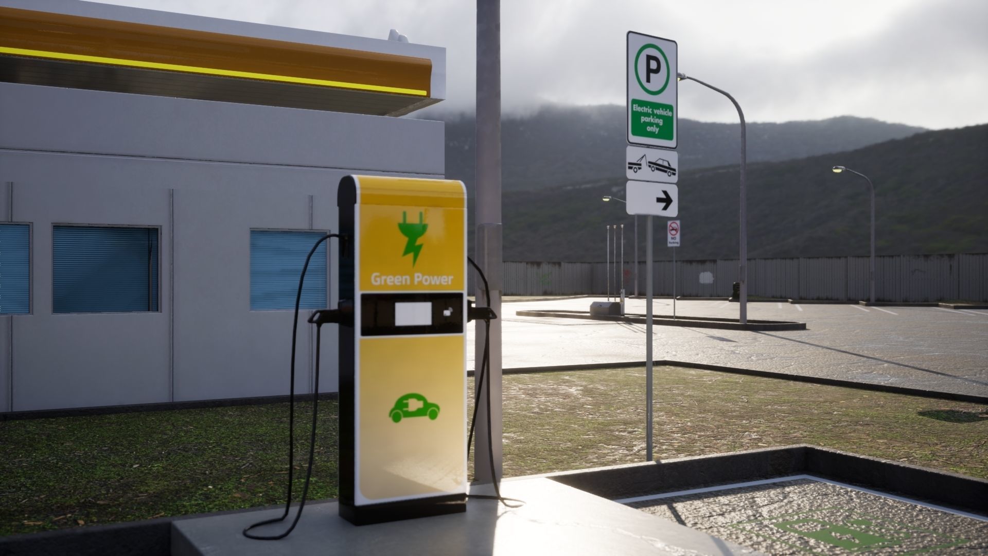 Gas Station - Unreal project 3D model_7