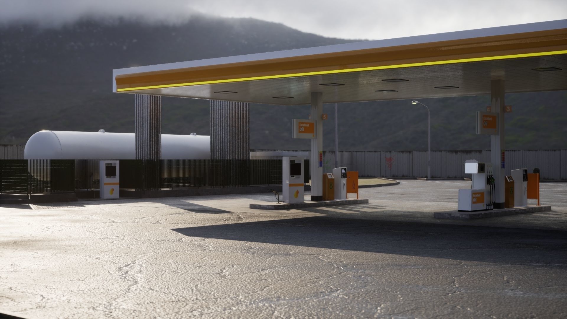 Gas Station - Unreal project 3D model_6