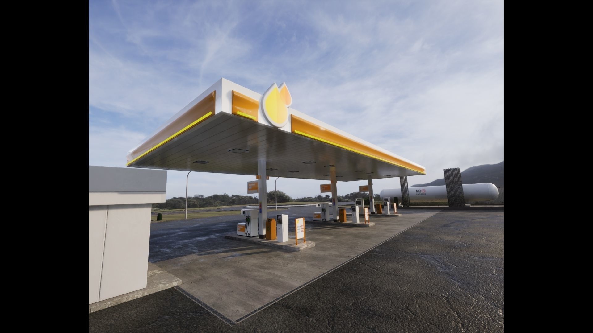 Gas Station - Unreal project 3D model_1
