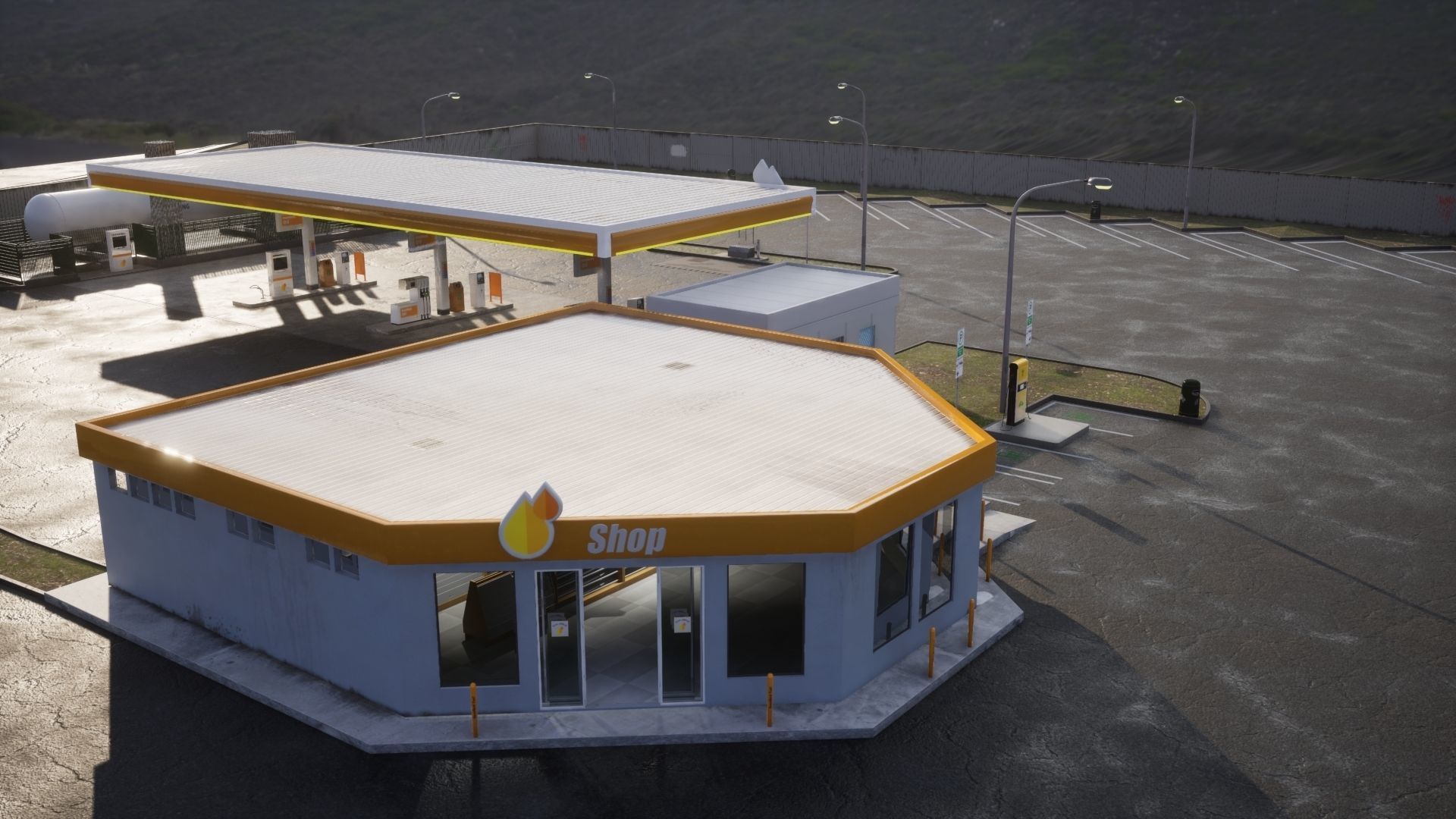Gas Station - Unreal project 3D model_2