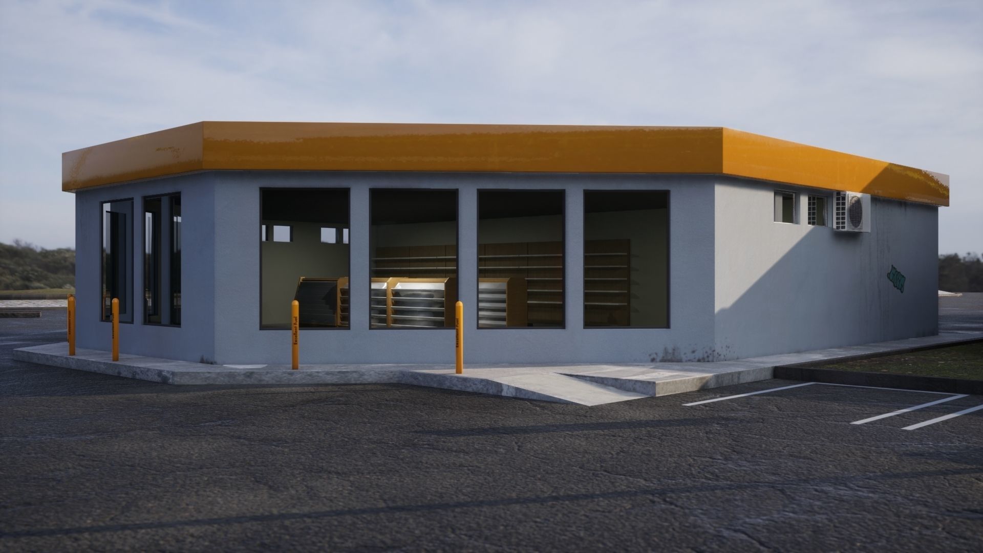 Gas Station - Unreal project 3D model_8