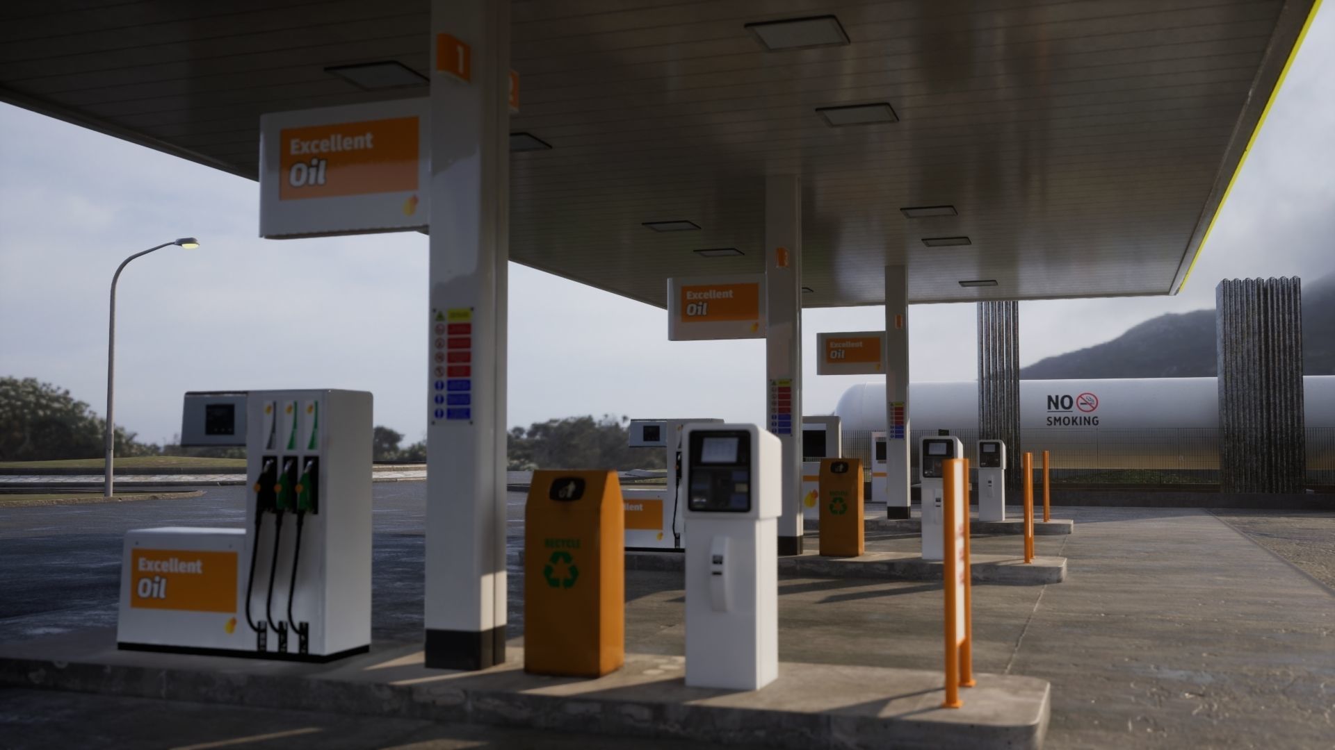 Gas Station - Unreal project 3D model_4