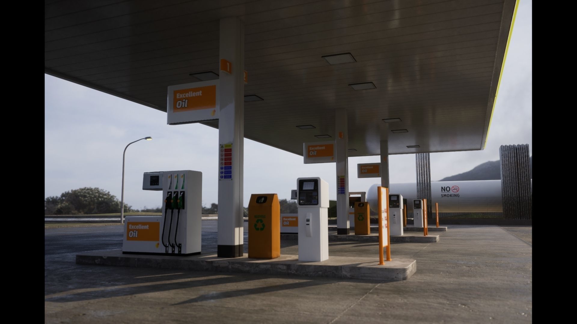 Gas Station - Unreal project 3D model_9