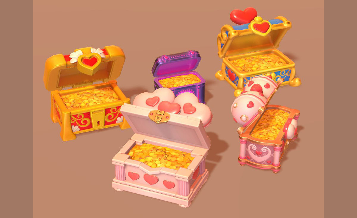 Stylized Heart Chests Low-poly 3D model_2