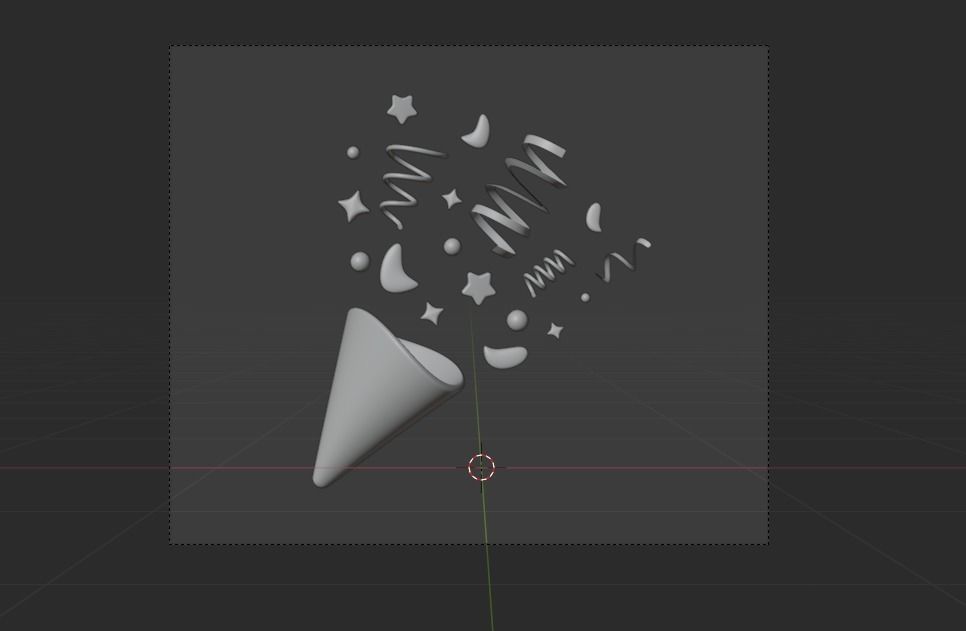 Confetti 3d Illustration  Icon Pack -2 3D model_7