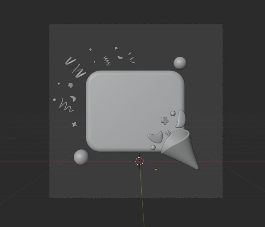 Confetti 3d Illustration  Icon Pack -2 3D model_11