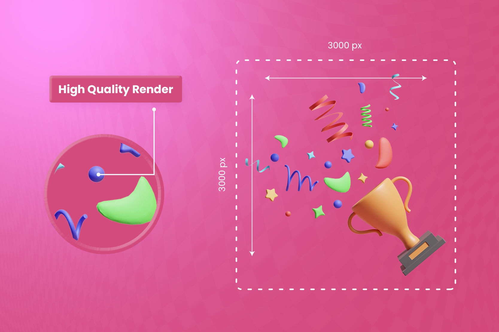 Confetti 3d Illustration  Icon Pack -2 3D model_3