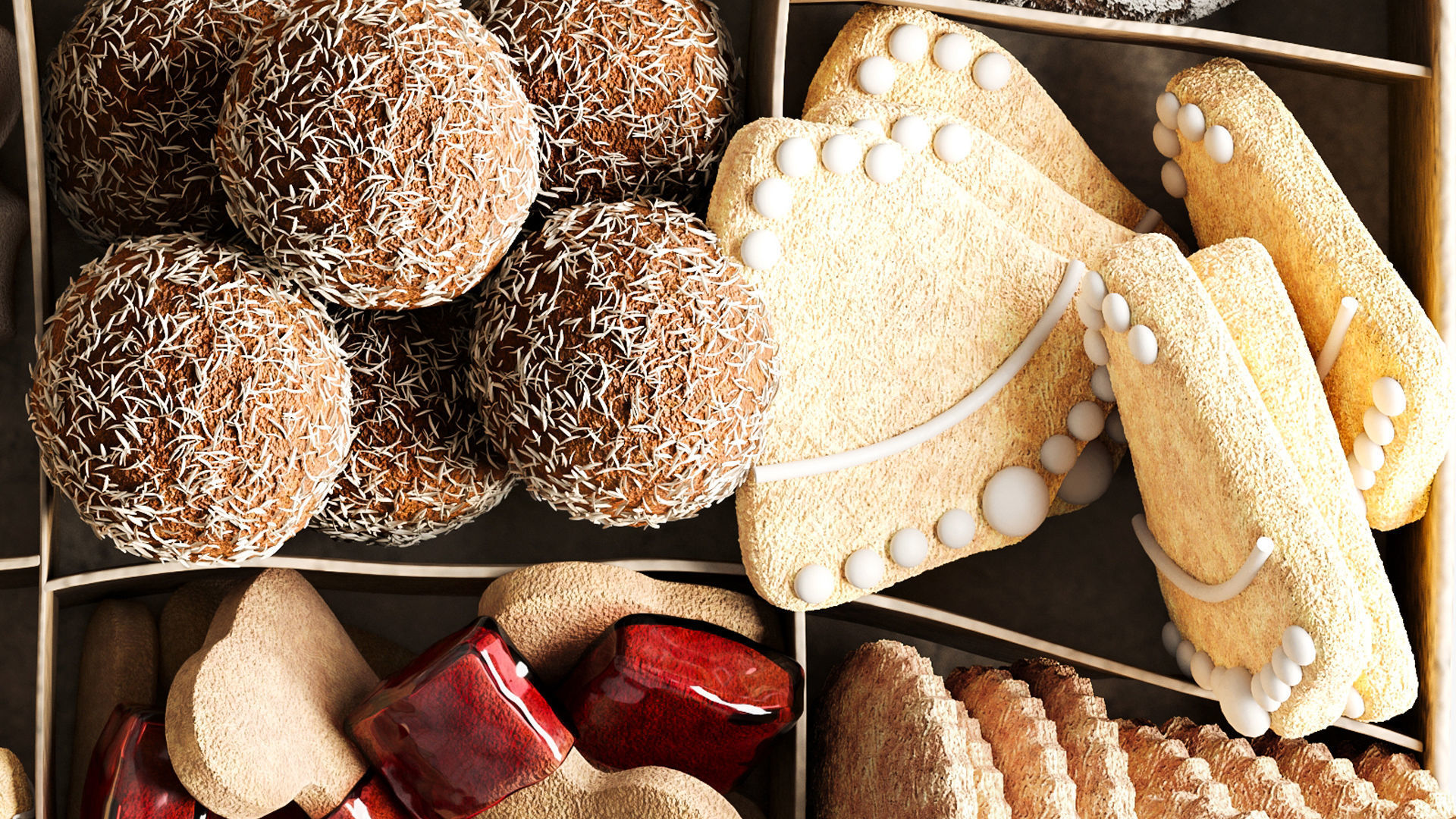 Box with sweets 3D model_2