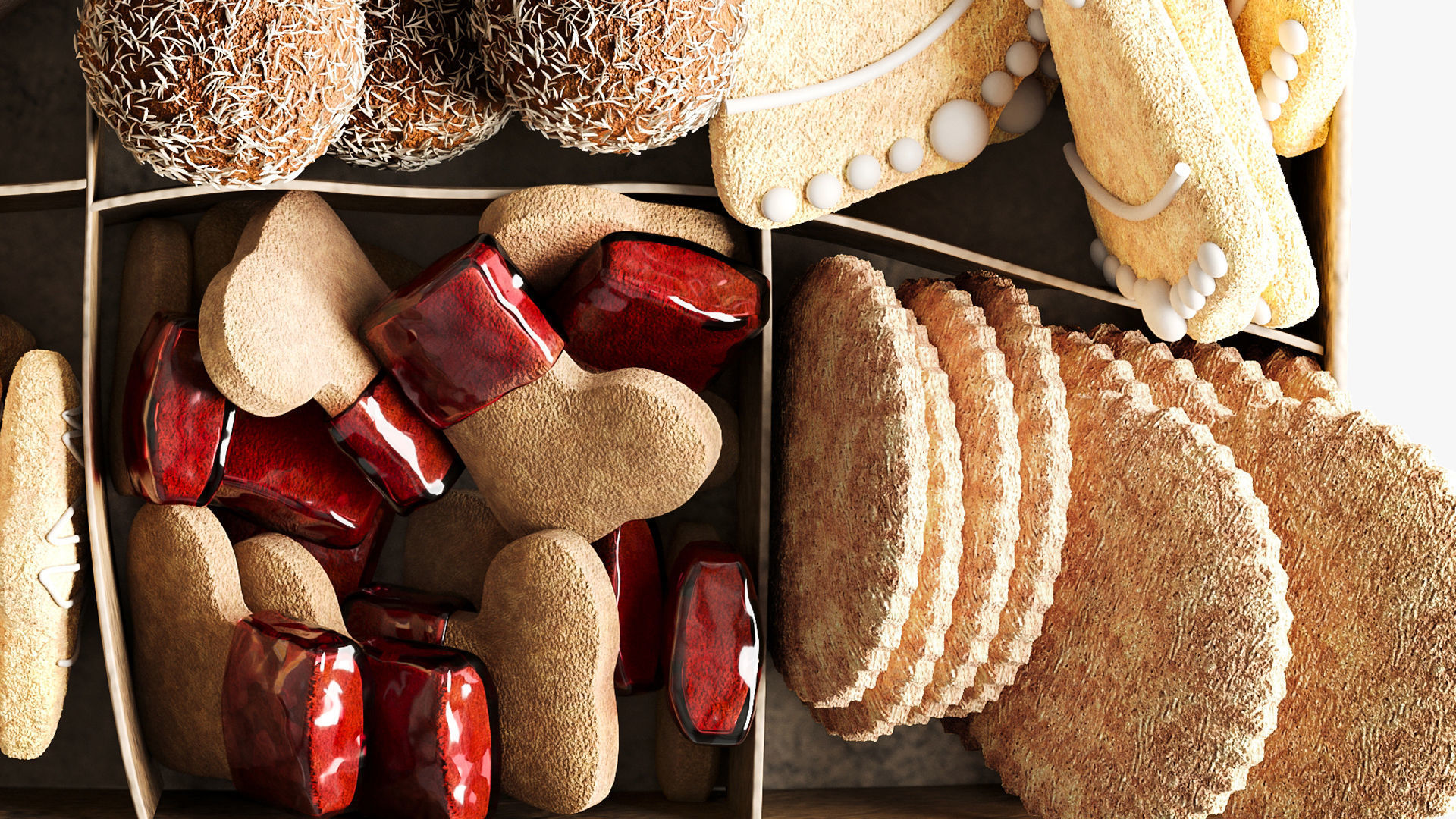 Box with sweets 3D model_4