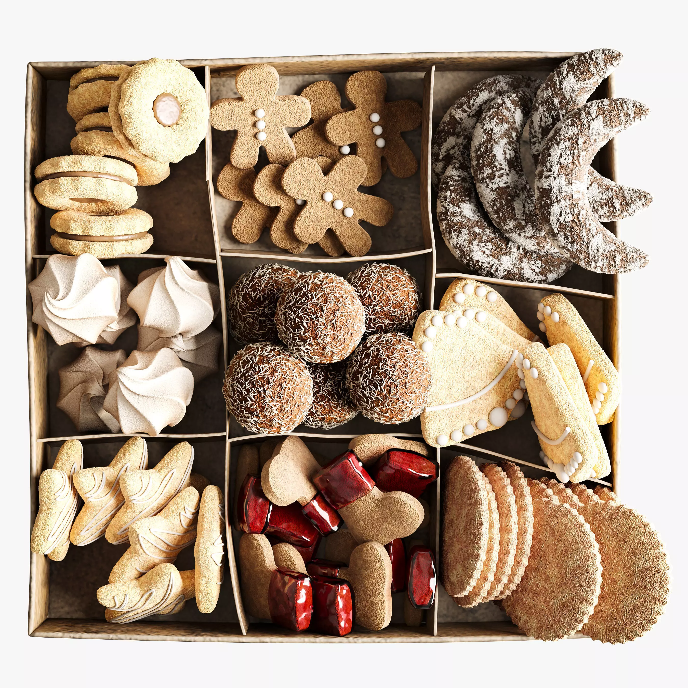 Box with sweets 3D model_0