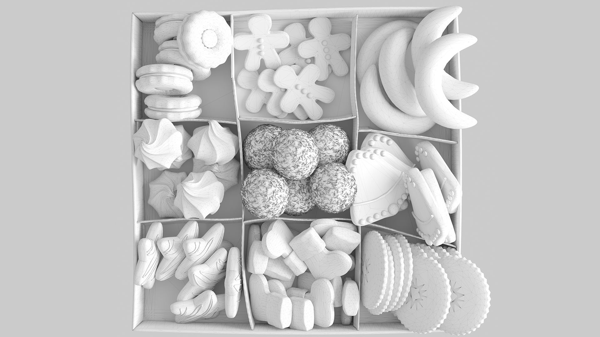 Box with sweets 3D model_1