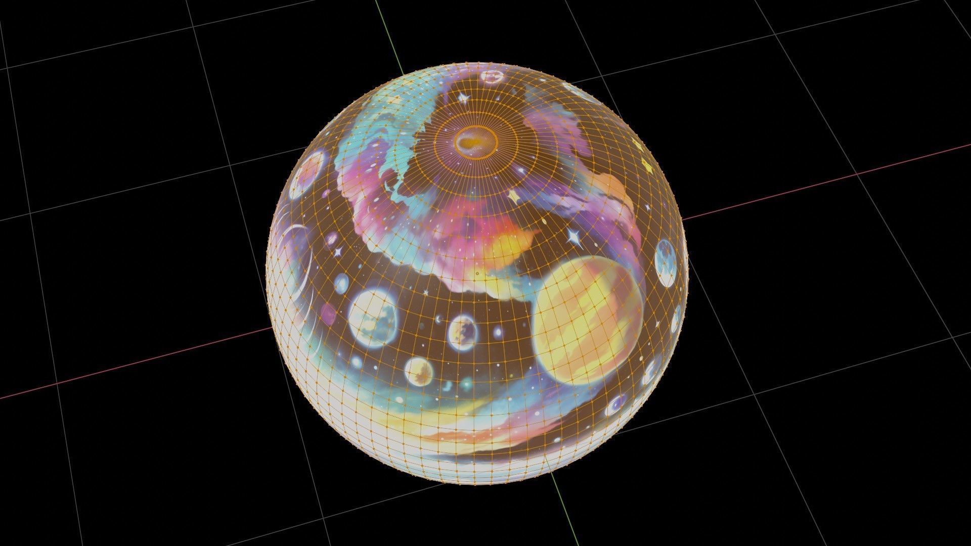 3D model Panoramic Sky SET - Manga Cosmic Night Land - 3D mesh and ...