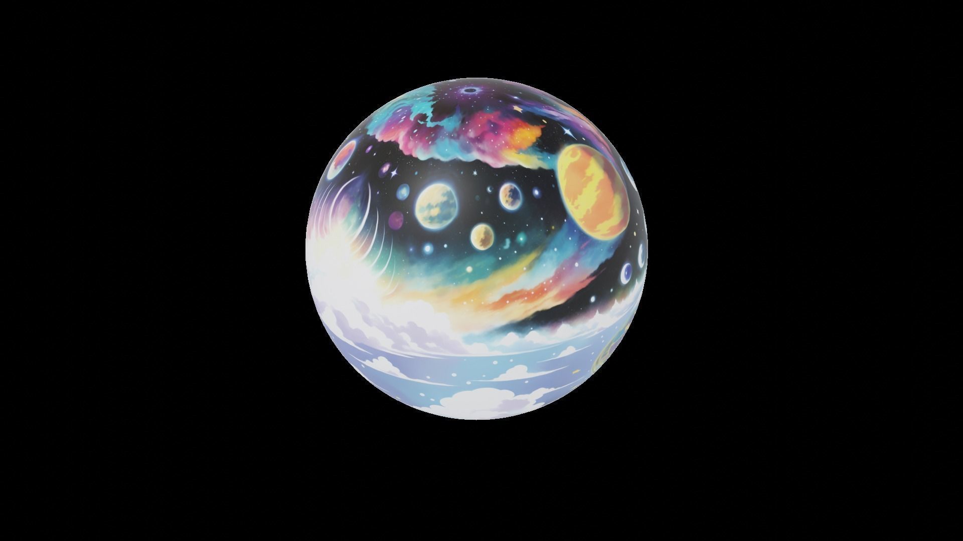 3D model Panoramic Sky SET - Manga Cosmic Night Land - 3D mesh and ...